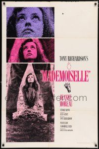 4t491 MADEMOISELLE 1sh '66 sexy Jeanne Moreau, directed by Tony Richardson!