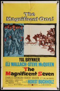 4t496 MAGNIFICENT SEVEN 1sh '60 Yul Brynner, Steve McQueen, John Sturges' 7 Samurai western!