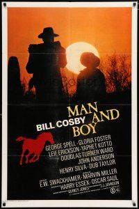 4t499 MAN & BOY 1sh '71 great images of Bill Cosby as struggling frontier cowboy!
