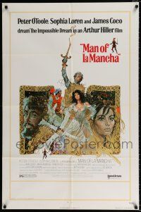 4t505 MAN OF LA MANCHA 1sh '72 Peter O'Toole, Sophia Loren, cool Ted CoConis art!