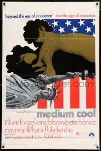 4t530 MEDIUM COOL 1sh '69 Haskell Wexler's X-rated 1960s counter-culture classic!