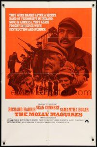 4t562 MOLLY MAGUIRES style B int'l 1sh '70 Sean Connery, Richard Harris, directed by Martin Ritt!