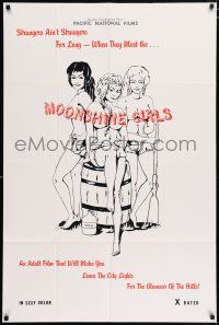 4t571 MOONSHINE GIRLS 1sh '74 it will make you leave the city for the glamour of the hills!