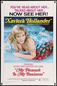 4t595 MY PLEASURE IS MY BUSINESS 1sh '74 sexy Xaviera Hollander, authoress of Happy Hooker!
