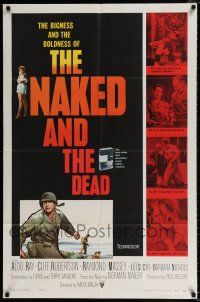 4t598 NAKED & THE DEAD 1sh '58 from Norman Mailer's novel, Aldo Ray in World War II!