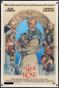 4t602 NAME OF THE ROSE 1sh '86 Der Name der Rose, great Drew Struzan art of Sean Connery as monk!