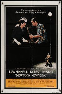 4t621 NEW YORK NEW YORK style B 1sh '77 Robert De Niro plays sax while Liza Minnelli sings!
