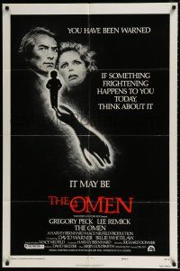 4t657 OMEN style F 1sh '76 Gregory Peck, Lee Remick, Satanic horror, you have been warned!