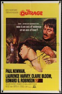 4t677 OUTRAGE 1sh '64 Paul Newman as a Mexican bandit in a loose remake of Rashomon!