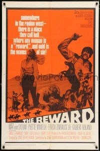 4t734 REWARD style B 1sh '65 Max Von Sydow, Yvette Mimieux, greed burst upon the desert like bullet!