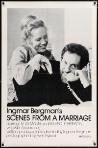 4t771 SCENES FROM A MARRIAGE 1sh '74 Ingmar Bergman, Liv Ullmann, Erland Josephson