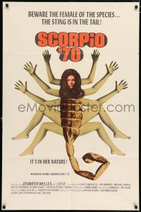 4t772 SCORPIO '70 1sh '70 Henri Pachard, Jennifer Welles, wild female scorpion image!