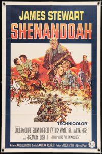 4t789 SHENANDOAH 1sh '65 James Stewart, Civil War, cool artwork!