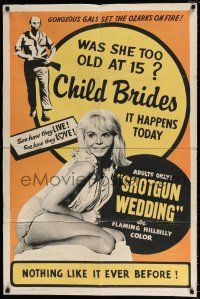 4t792 SHOTGUN WEDDING 1sh '63 written by Ed Wood, is sexy Valerie Allen too old at 15?