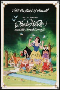 4t810 SNOW WHITE & THE SEVEN DWARFS 1sh R83 Walt Disney animated cartoon fantasy classic!