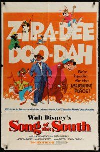 4t815 SONG OF THE SOUTH 1sh R72 Walt Disney, Uncle Remus, Br'er Rabbit & Br'er Bear!