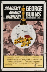 4t844 SUNSHINE BOYS awards 1sh '75 great Al Hirschfeld art of George Burns, Matthau & Meredith!