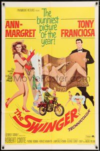 4t856 SWINGER 1sh '66 super sexy Ann-Margret, Tony Franciosa, the bunniest picture of the year!