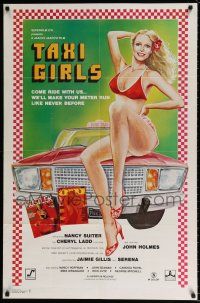 4t868 TAXI GIRLS 1sh '79 John Holmes, Nancy Suiter, sexy topless women behind bars!