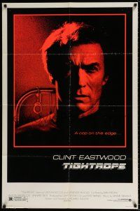 4t887 TIGHTROPE 1sh '84 Clint Eastwood is a cop on the edge, cool handcuff image!