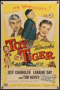 4t901 TOY TIGER 1sh '56 Jeff Chandler, Laraine Day, Tim Hovey has the world by the heart!