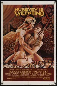 4t917 VALENTINO 1sh '77 great image of Rudolph Nureyev & naked Michelle Phillipes!
