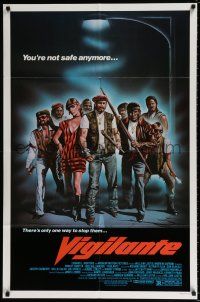 4t926 VIGILANTE 1sh '83 art of Robert Forster, Fred Williamson, you're not safe anymore!
