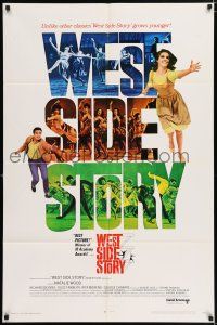 4t952 WEST SIDE STORY 1sh R68 Academy Award winning classic musical, Natalie Wood, Richard Beymer!