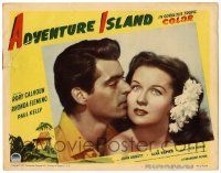 4w204 ADVENTURE ISLAND LC #2 '47 romantic close up of sexy Rhonda Fleming & Rory Calhoun!