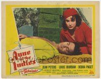 4w223 ANNE OF THE INDIES LC #8 '51 pirate queen Jean Peters looks at unconscious Louis Jourdan!