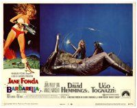 4w243 BARBARELLA LC #2 '68 sexy Jane Fonda trapped in a bubble, Roger Vadim sci-fi!