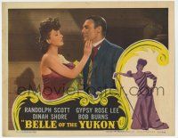 4w254 BELLE OF THE YUKON LC '44 close up of Randolph Scott & sexy Gypsy Rose Lee!