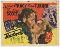 4w027 CASS TIMBERLANE TC '48 romantic artwork of Spencer Tracy about to kiss sexy Lana Turner!