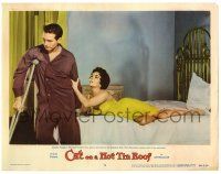 4w323 CAT ON A HOT TIN ROOF LC #5 '58 Paul Newman remains cold to sexiest wife Elizabeth Taylor!