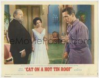 4w322 CAT ON A HOT TIN ROOF LC #2 R66 Liz Taylor sides with Burl Ives about Paul Newman's drinking