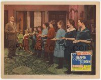 4w332 CHEAPER BY THE DOZEN LC #2 '50 Clifton Webb inspects Jeanne Crain & nine of his other kids!
