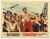 4w364 CRIMSON PIRATE LC #2 '52 barechested Burt Lancaster leads Nick Cravat & men in boarding a ship