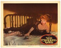 4w366 CROOKED WEB LC '55 full-length super sexy bad girl Mari Blanchard on bed with gun!