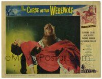 4w373 CURSE OF THE WEREWOLF LC #3 '61 best image of monster Oliver Reed carrying Yvonne Romain!