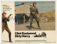 4w410 DIRTY HARRY int'l LC #6 '71 great image of Clint Eastwood with gun at movie climax!