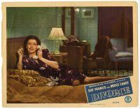 4w414 DIVORCE LC '45 Kay Francis smoking & talking on phone in bed!