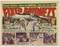 4w036 FIXED BAYONETS TC '51 Samuel Fuller, Richard Basehart, Gene Evans, cool art of Korean War!