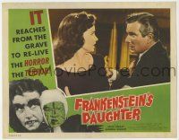 4w486 FRANKENSTEIN'S DAUGHTER LC '58 close up of Donald Murphy & Sandra Knight, wacky horror!