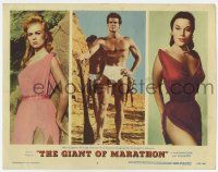 4w502 GIANT OF MARATHON LC #5 '60 two beauties hungered for Steve Reeves' powerful embrace!