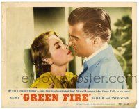 4w529 GREEN FIRE LC #4 '54 romantic close up of beautiful Grace Kelly & Stewart Granger!
