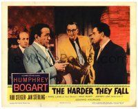 4w541 HARDER THEY FALL LC '56 Edward Andrews, Nehemiah Persoff & Faye listen to Humphrey Bogart!