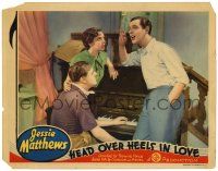 4w550 HEAD OVER HEELS IN LOVE LC '37 pretty Jessie Matthews is amazed at man singing by piano!