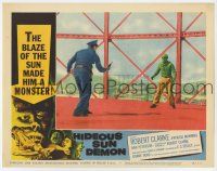 4w563 HIDEOUS SUN DEMON LC #7 '59 best image of monster Robert Clarke facing down cop!
