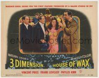 4w577 HOUSE OF WAX LC #8 '53 great 3-D image of Vincent Price with sexiest Egyptian wax figure!