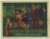 4w578 HOUSE ON HAUNTED HILL LC #4 '59 Cook watches Vincent Price as Long helps Carolyn Craig!
